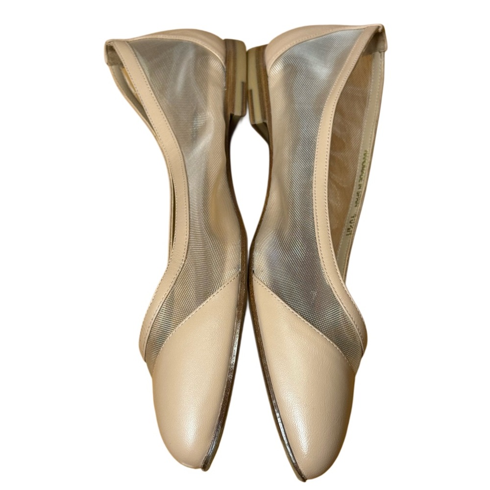 Margaux Beige Mesh Pointed-Toe Flats - Picture 5 of 9
